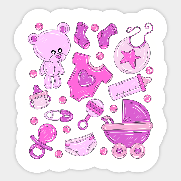 Pink Baby Nursery Sticker by missmann